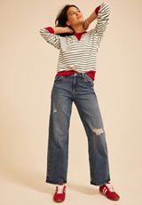 Game Day Striped Sweatshirt, C7044, small