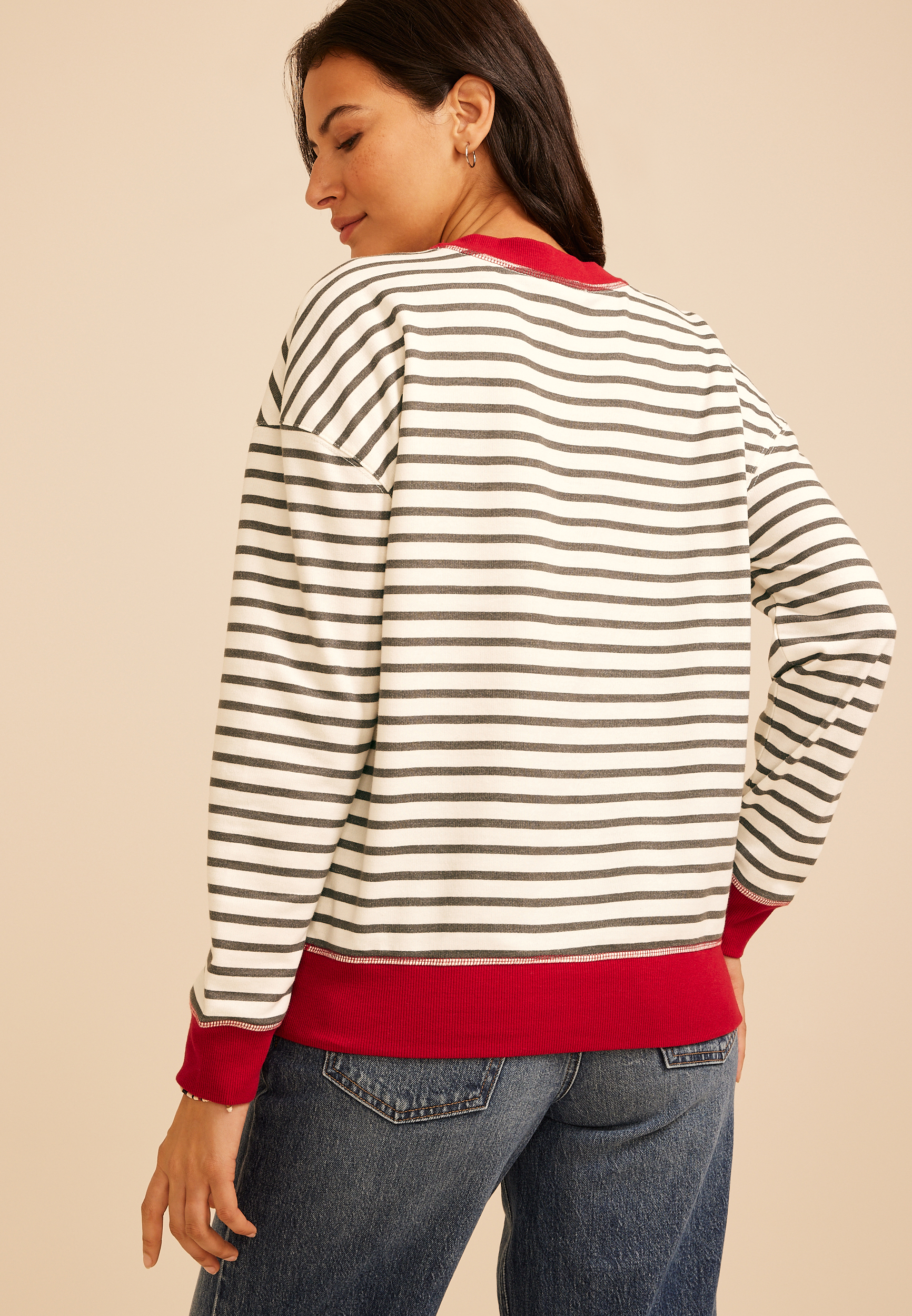 Game Day Striped Sweatshirt, C7044, large
