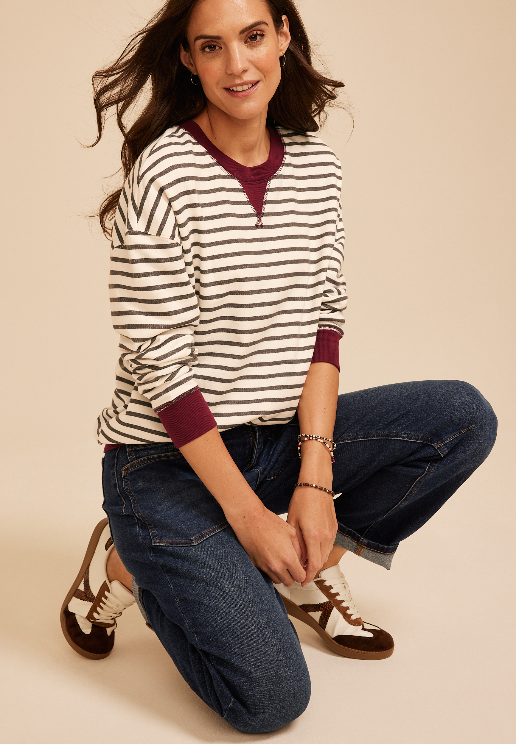 Game Day Striped Sweatshirt, C7298, large