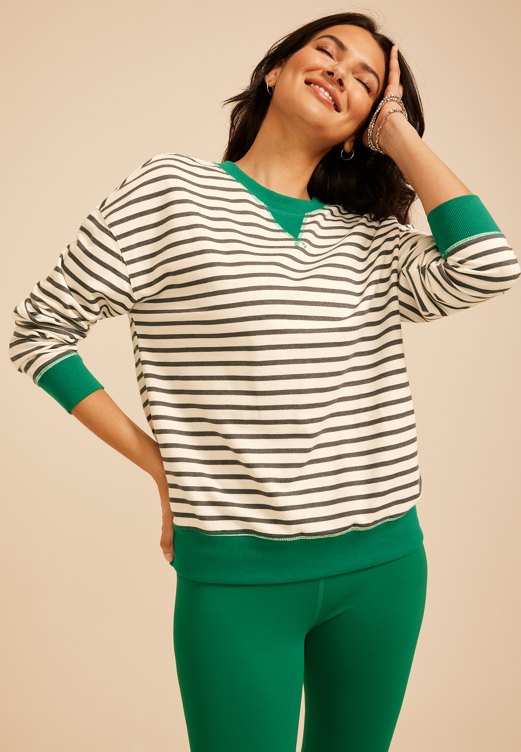 Game Day Striped Sweatshirt, C8837, large
