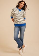 Game Day Striped Sweatshirt, C9321, small
