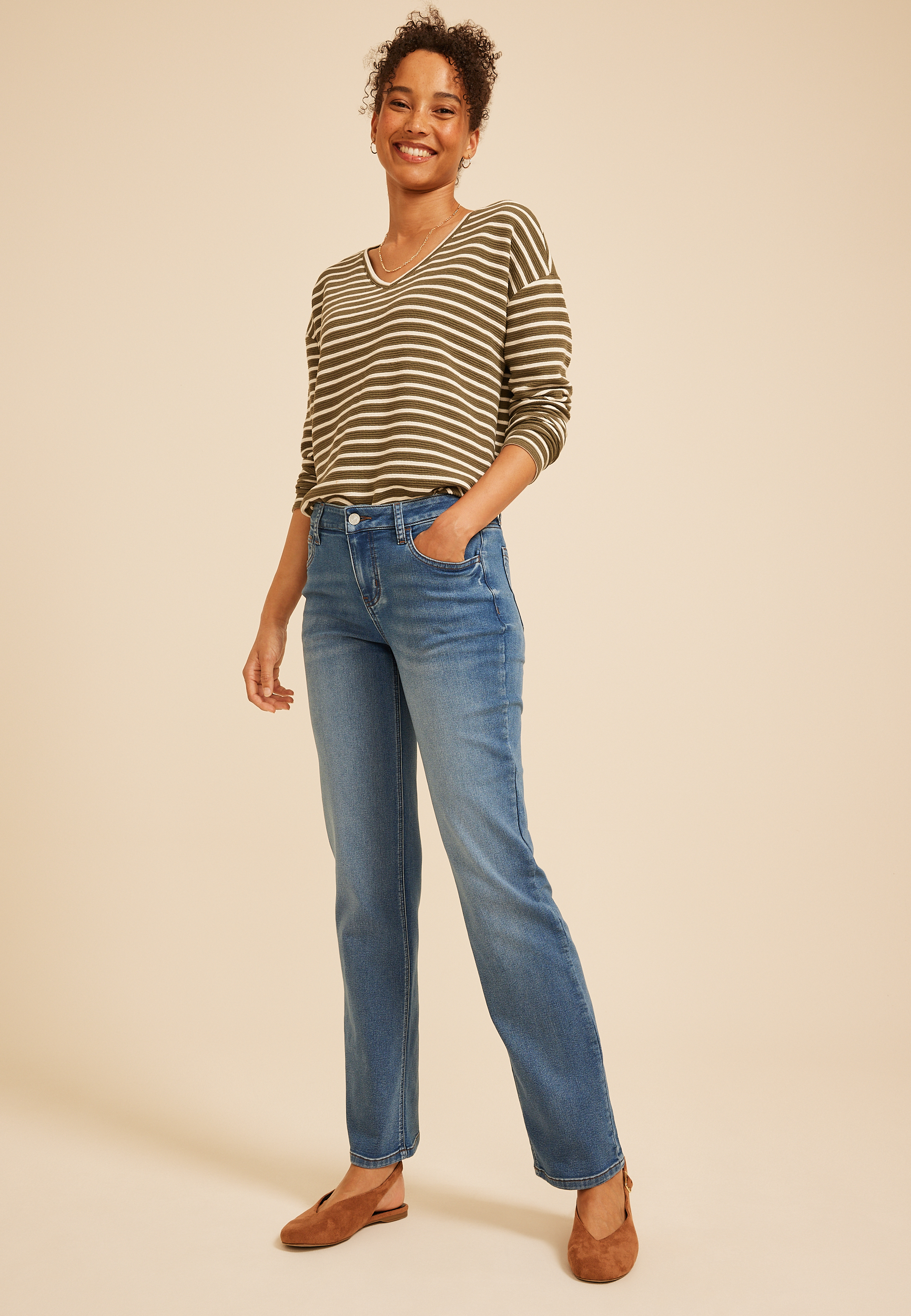 High Rise Relaxed Straight Jean