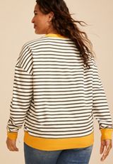 Plus Size Game Day Striped Sweatshirt, C4631, small