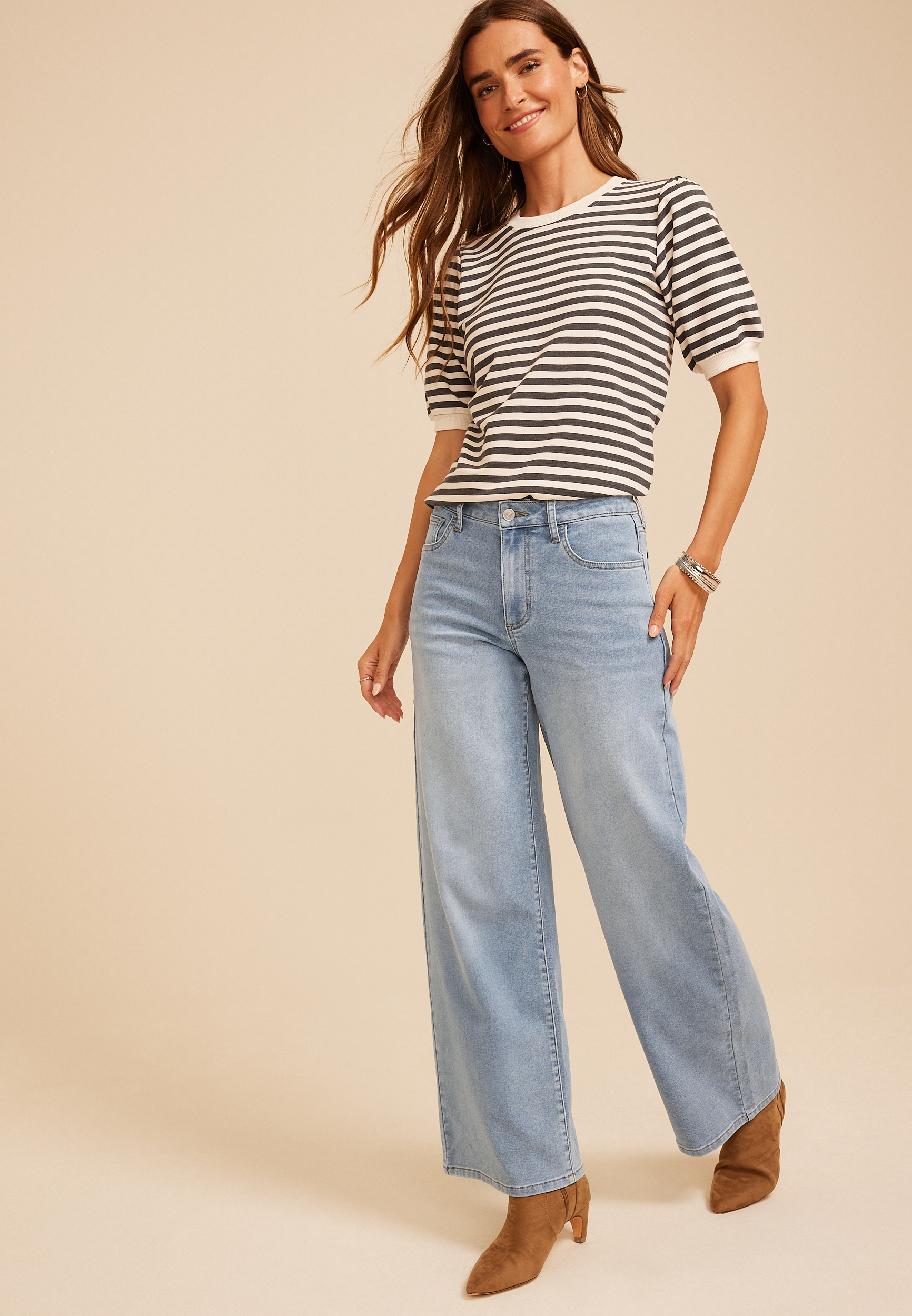 m jeans by maurices™ High Rise Knit Wide Leg Jean, C2806, large