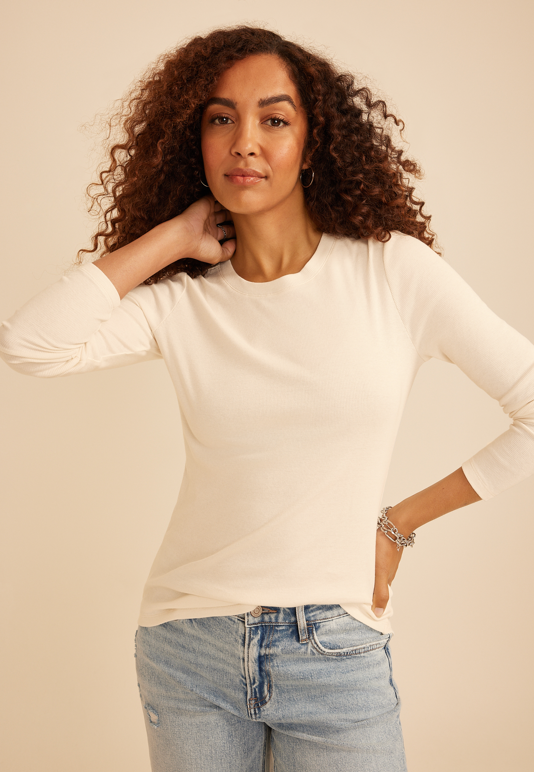 24/7 Ada Ribbed Long Sleeve Tee