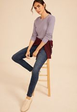 24/7 Ada Ribbed Long Sleeve Tee, LAVENDER GRAY, small