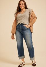 Plus Size 24/7 Dawson Football Embroidered V Neck Tee, C2821, small