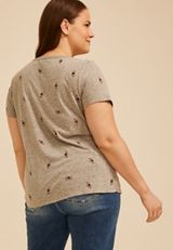 Plus Size 24/7 Dawson Football Embroidered V Neck Tee, C2821, small