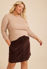 Plus Size 24/7 Ada Ribbed Long Sleeve Tee, C977, small