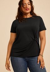Plus Size 24/7 Side Knot Tee, C106, small