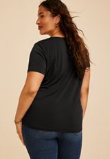 Plus Size 24/7 Side Knot Tee, C106, small