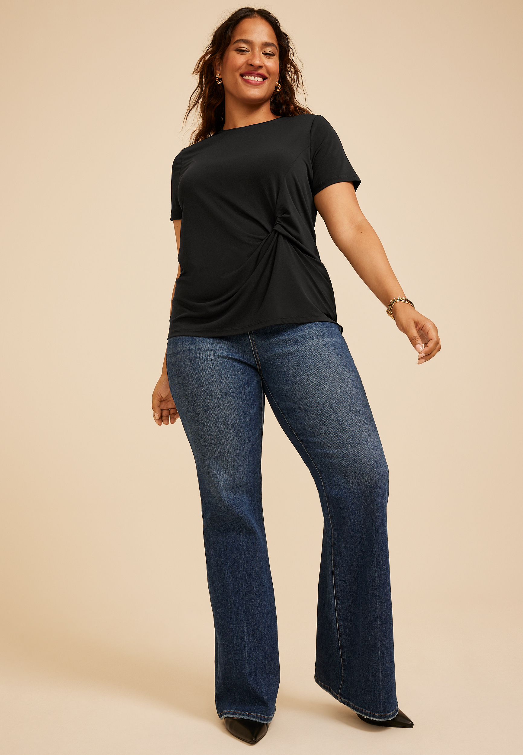 Plus Size 24/7 Side Knot Tee, C106, large