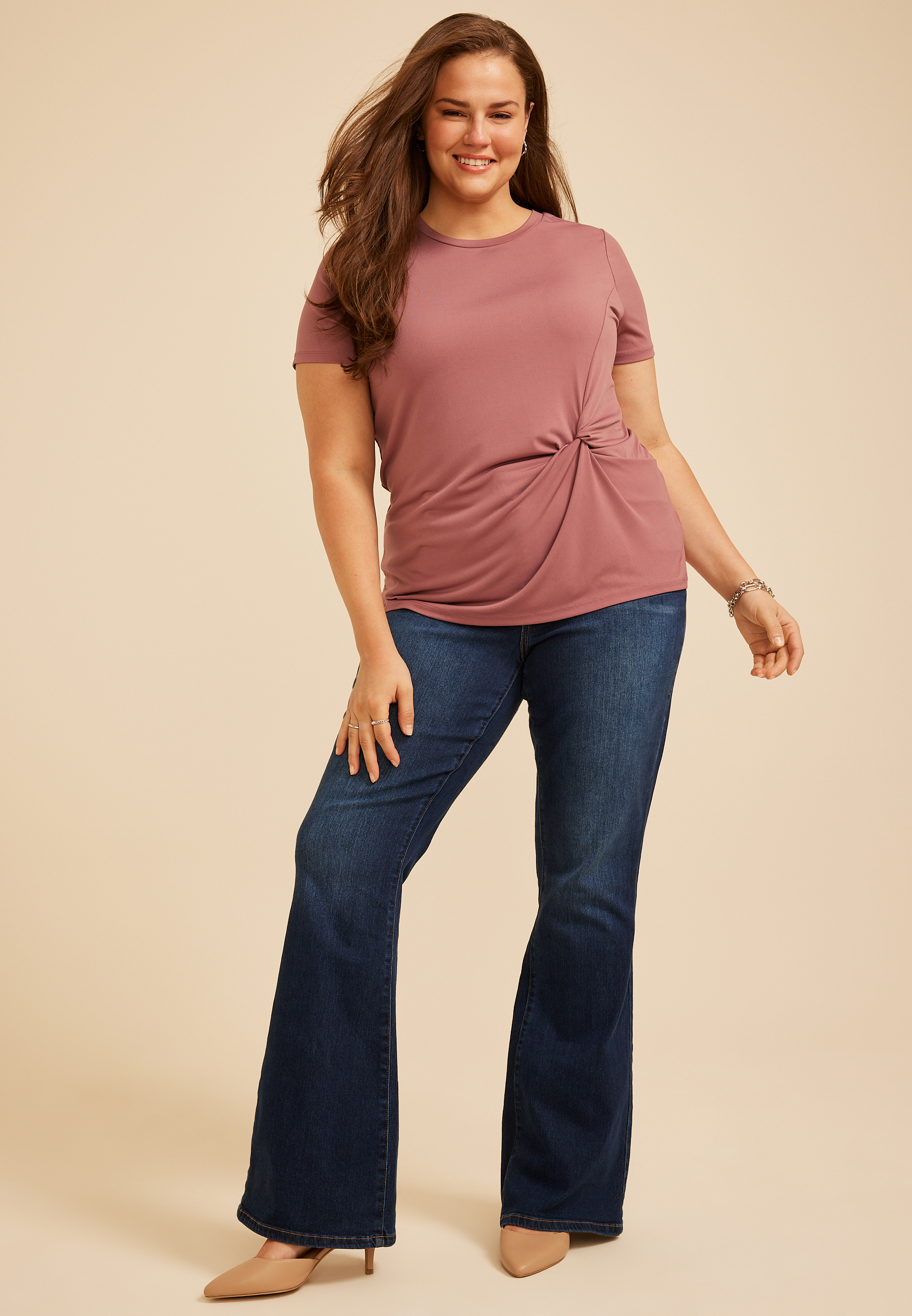 Plus Size 24/7 Side Knot Tee