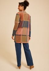 Plaid Longline Blazer, C1524, small