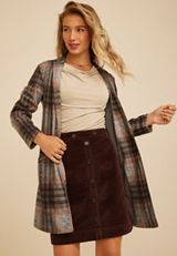 Plaid Longline Blazer, C1756, small