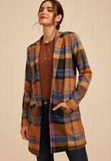 Plaid Longline Blazer, C8658, small