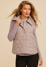 Quilted Snap Front Athleisure Vest, SATELITE, small