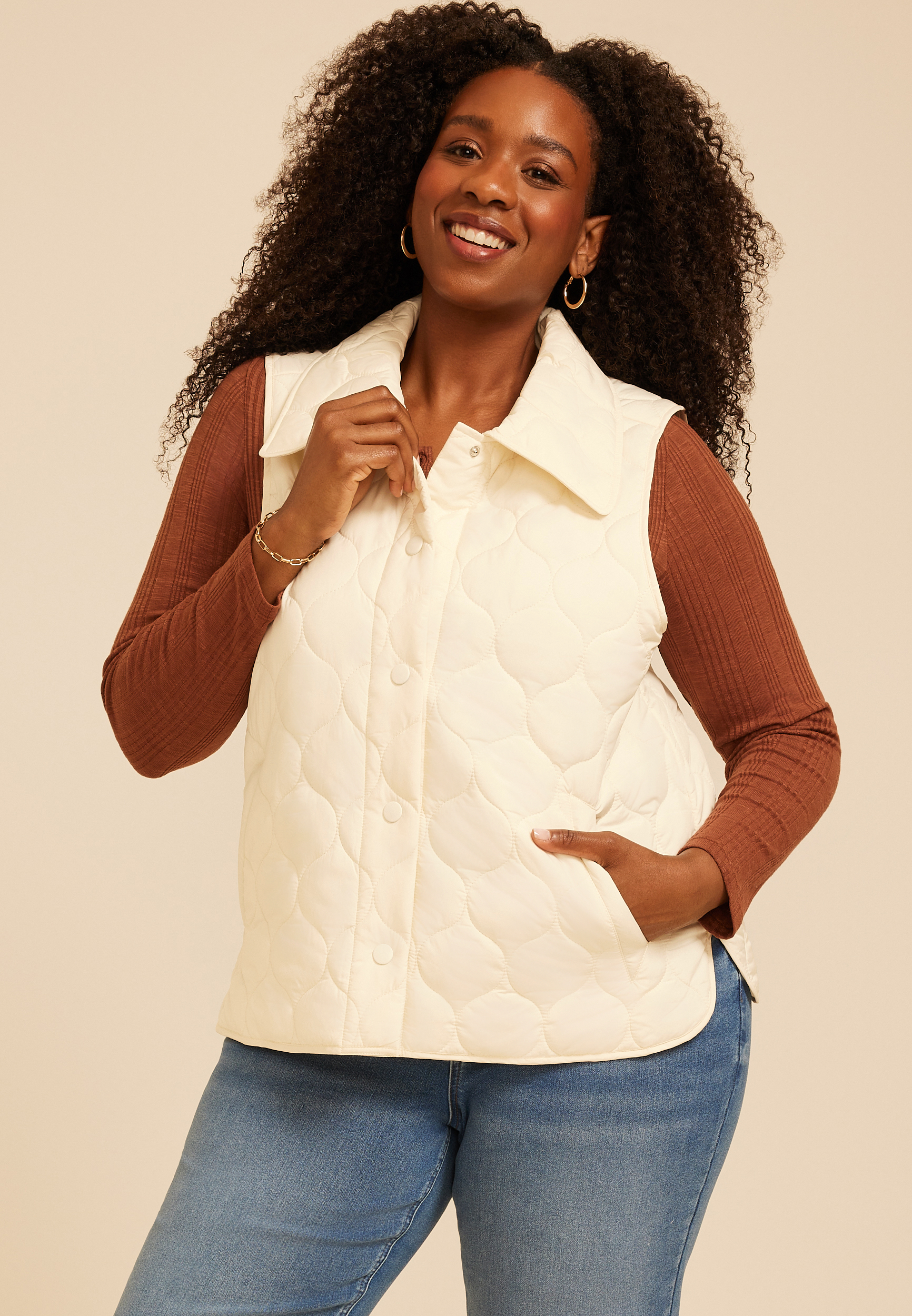 Quilted Snap Front Athleisure Vest