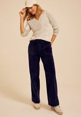Stretch Corduroy Pull On Wide Leg Pant, C1378, small