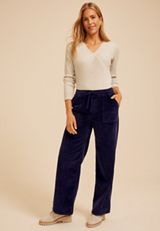 Stretch Corduroy Pull On Wide Leg Pant, C1378, small