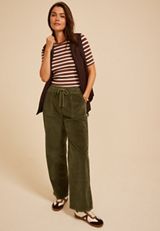 Stretch Corduroy Pull On Wide Leg Pant, C9161, small