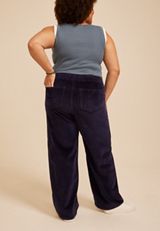 Plus Size Stretch Corduroy Pull On Wide Leg Pant, C1378, small