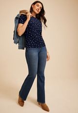 24/7 Polka Dot Side Knot Tee, C6666, small