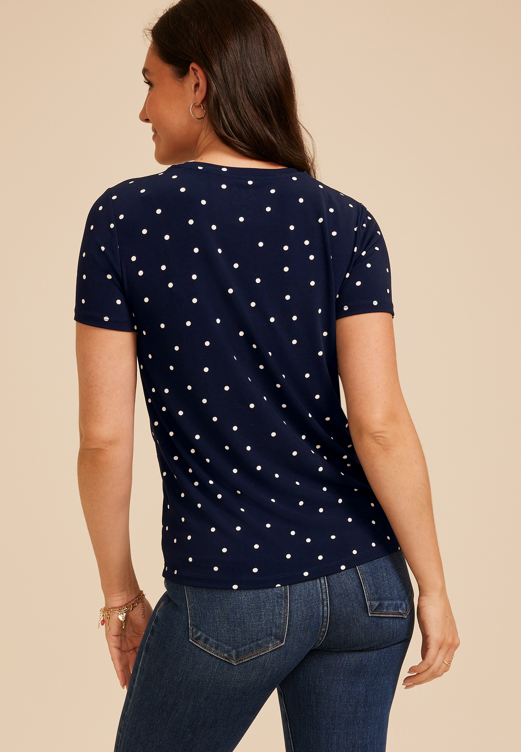 24/7 Polka Dot Side Knot Tee, C6666, large
