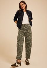 Camo High Rise Seamed Barrel Pant, C8897, small