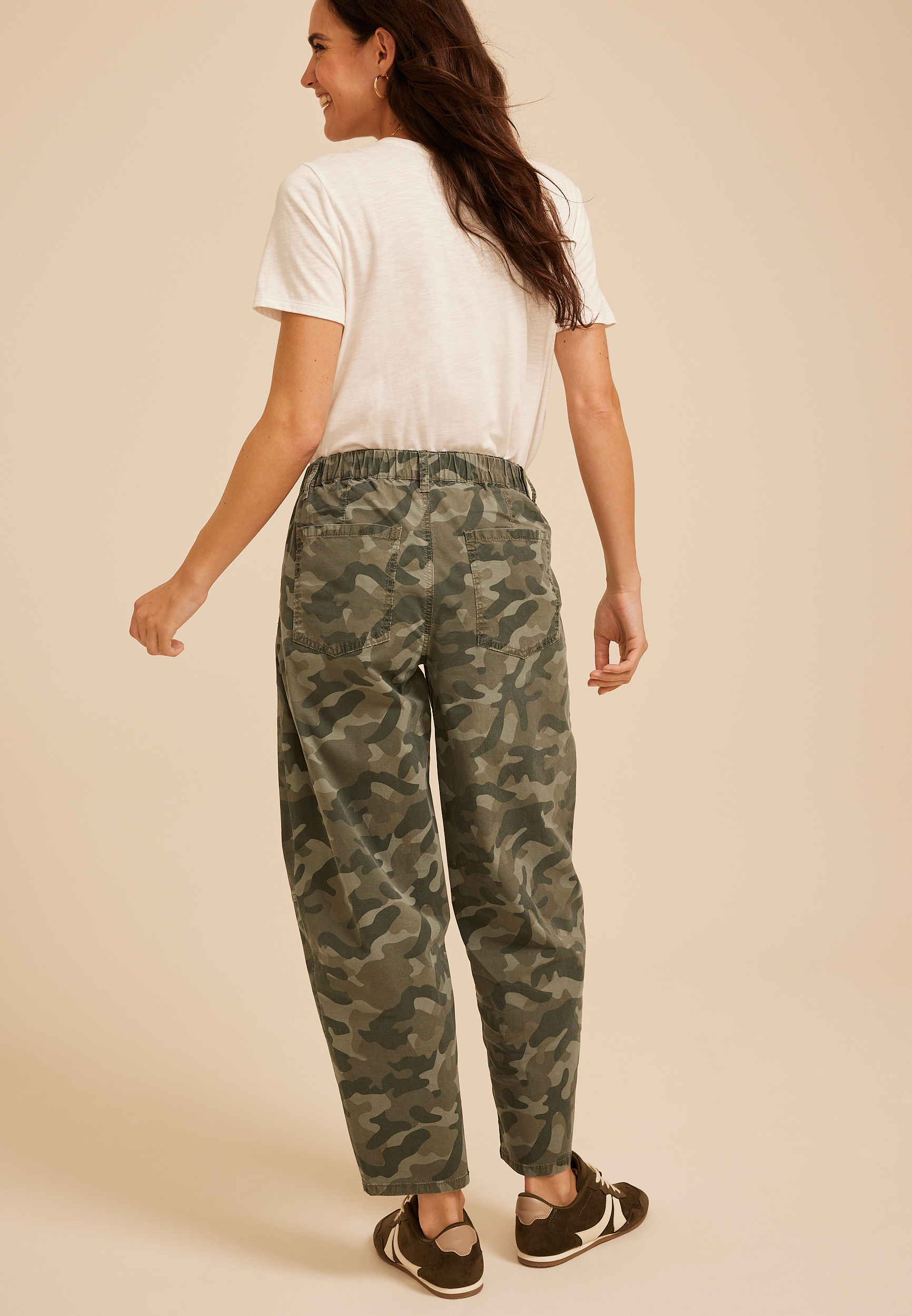 Camo High Rise Seamed Barrel Pant, C8897, large