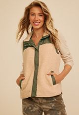 Snap Front Sherpa Vest, C1829, small