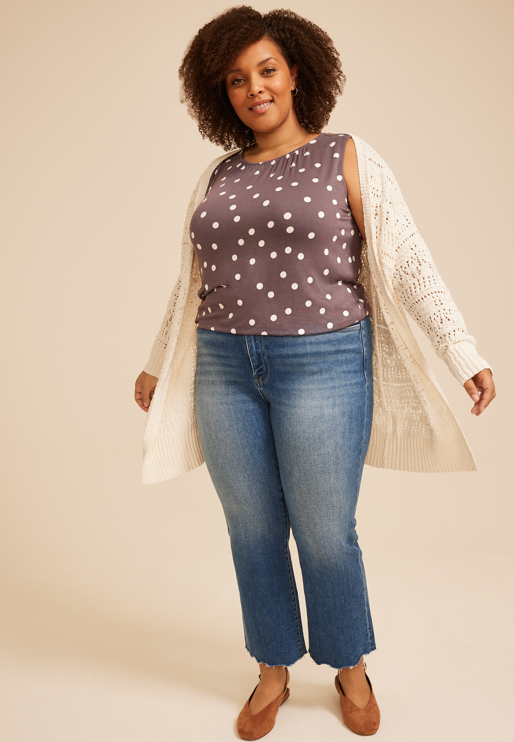 Plus Size Bubble Hem Tank Top