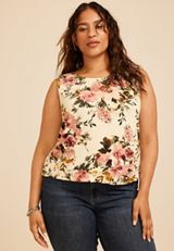 Plus Size Bubble Hem Tank Top, C5487, small