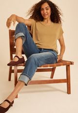 24/7 Bubble Hem V Neck Tee, C4237, small