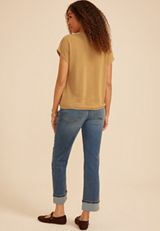 24/7 Bubble Hem V Neck Tee, C4237, small