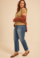 Plus Size 24/7 Bubble Hem V Neck Tee, C4237, small