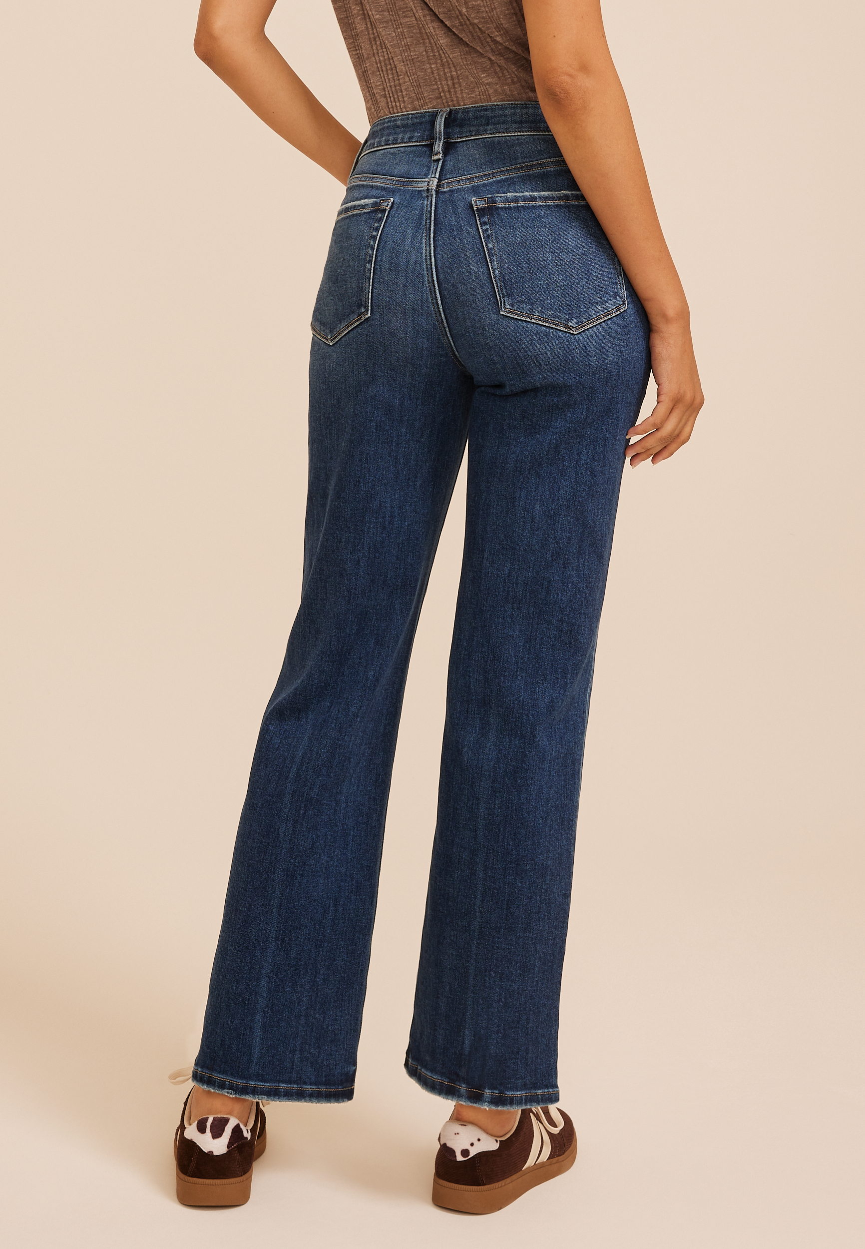 Flying Monkey™ High Rise Raw Hem Slim Wide Leg Jean, C258, large