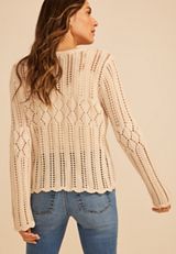 Open Stitch Tie Front Cardigan, C5158, small