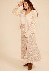 Plus Size Open Stitch Tie Front Cardigan, C5158, small