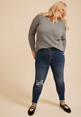 Plus Size m jeans by maurices™ Cool Comfort High Rise Button Fly Jegging, C258, small