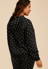 Plus Size Polka Dot Hoodie, C106, small