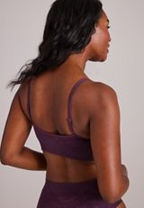 True Stretch Seamless Jacquard Bralette, POTENT PURPLE, small
