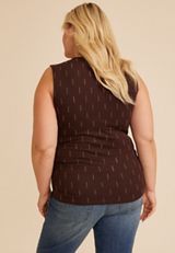 Plus Size Studio Y Studded Cinch Tank, COFFEE BEAN, small