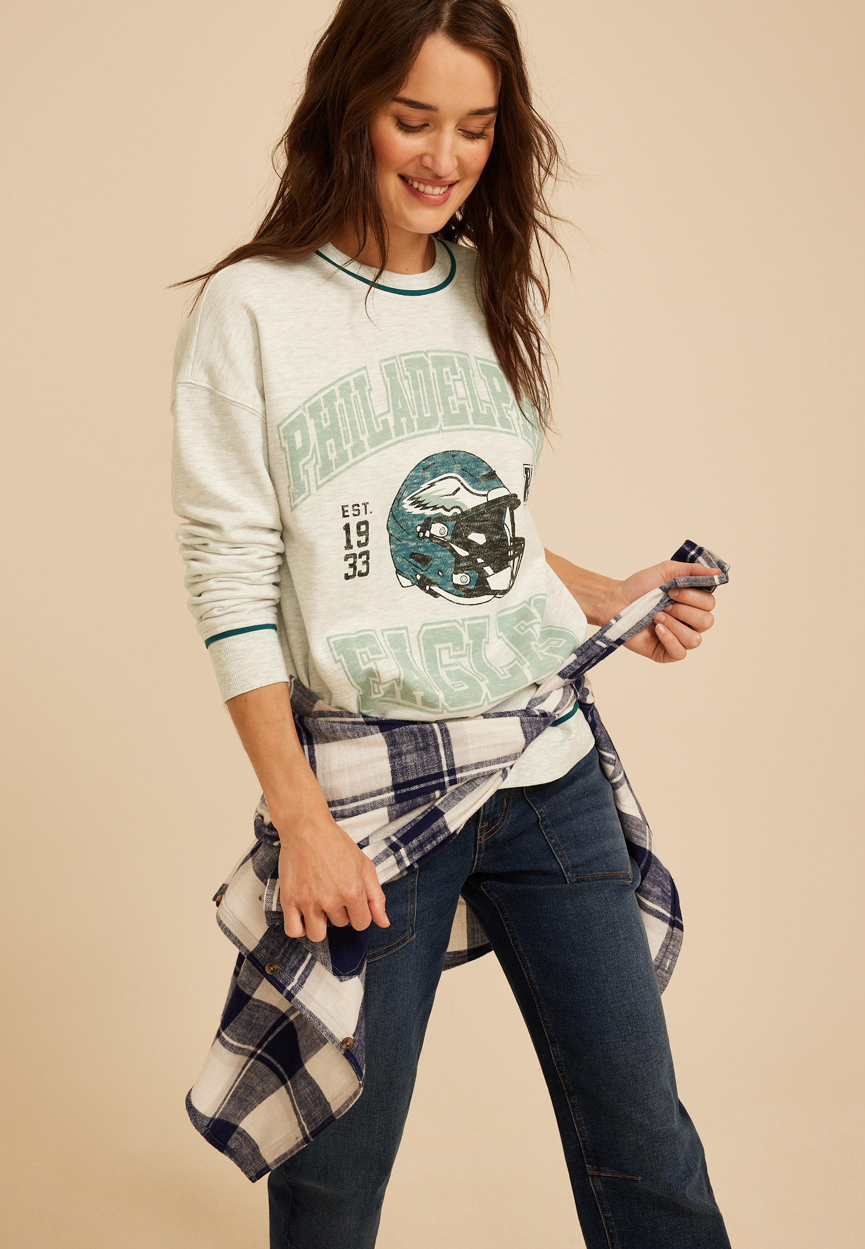 NFL® Crew Neck Sweatshirt, C9611, large
