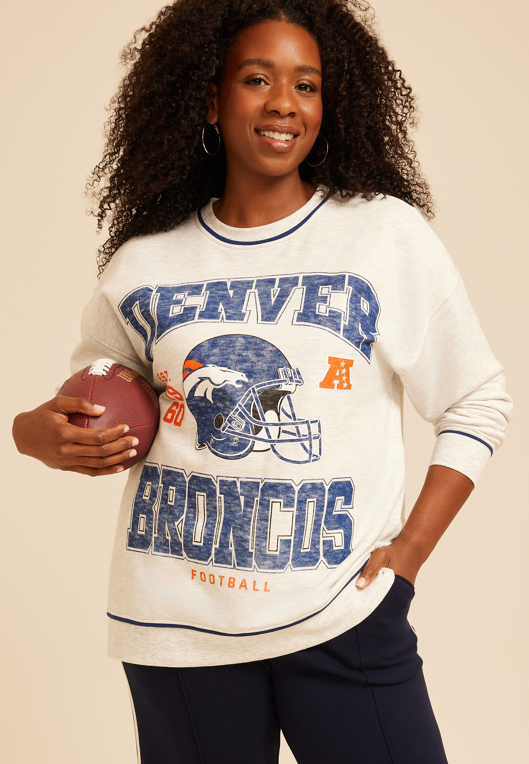 Plus Size NFL Crew Neck Sweatshirt