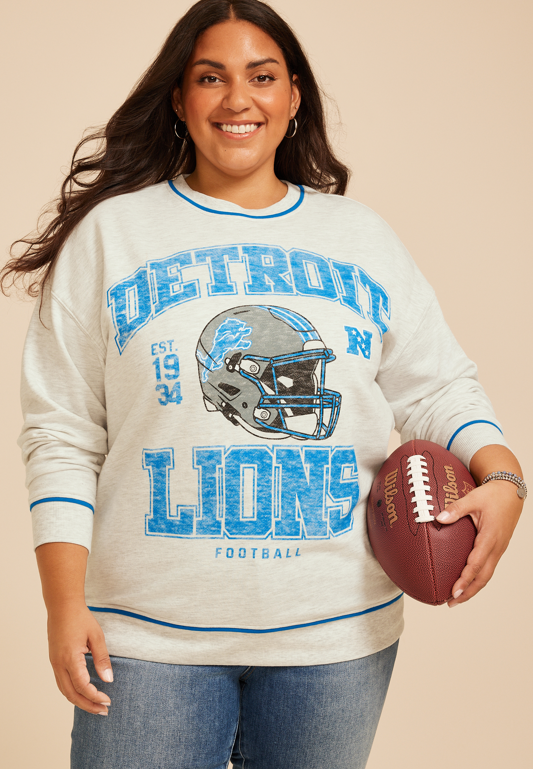 Plus Size NFL Crew Neck Sweatshirt