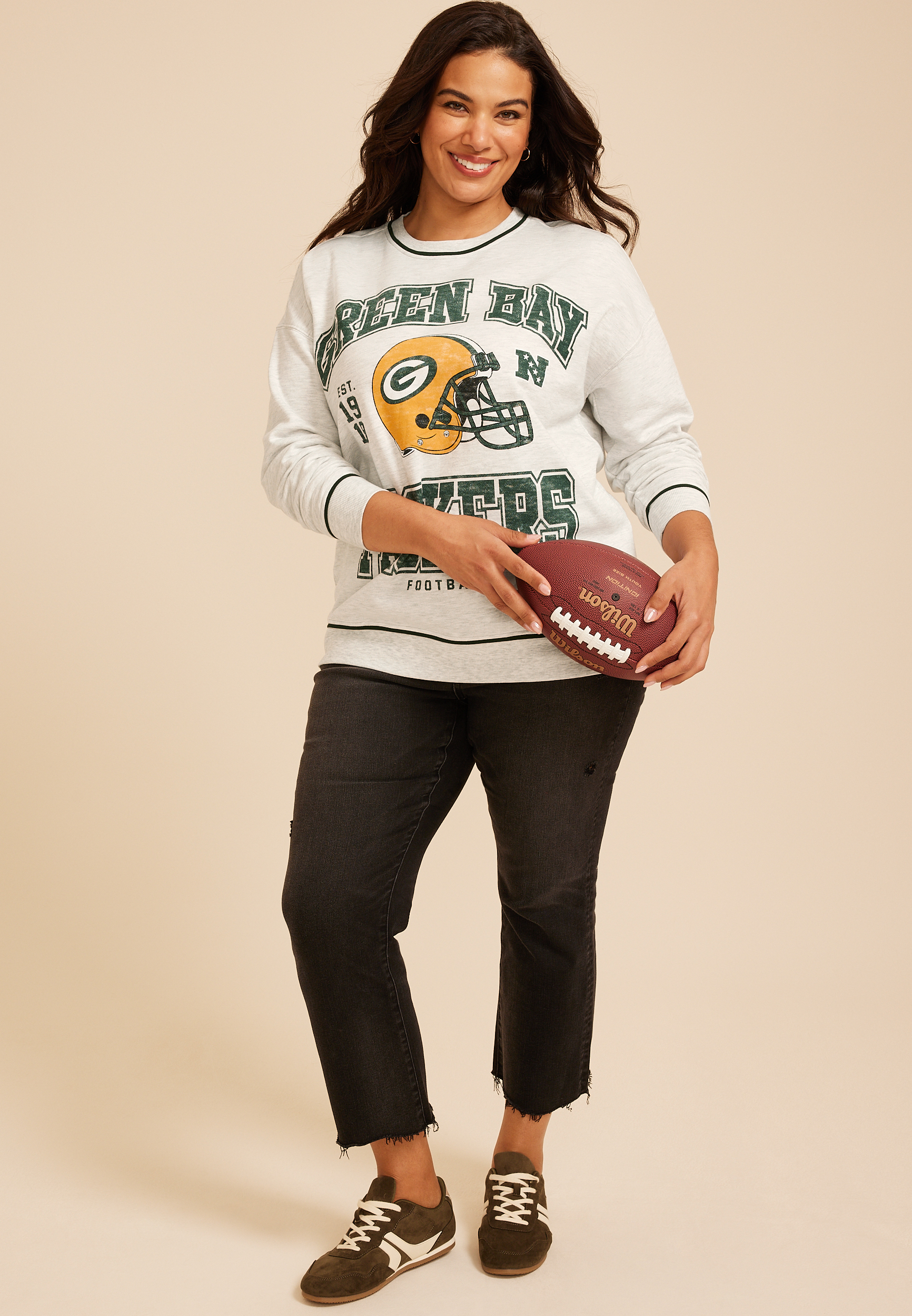 Plus Size NFL Crew Neck Sweatshirt
