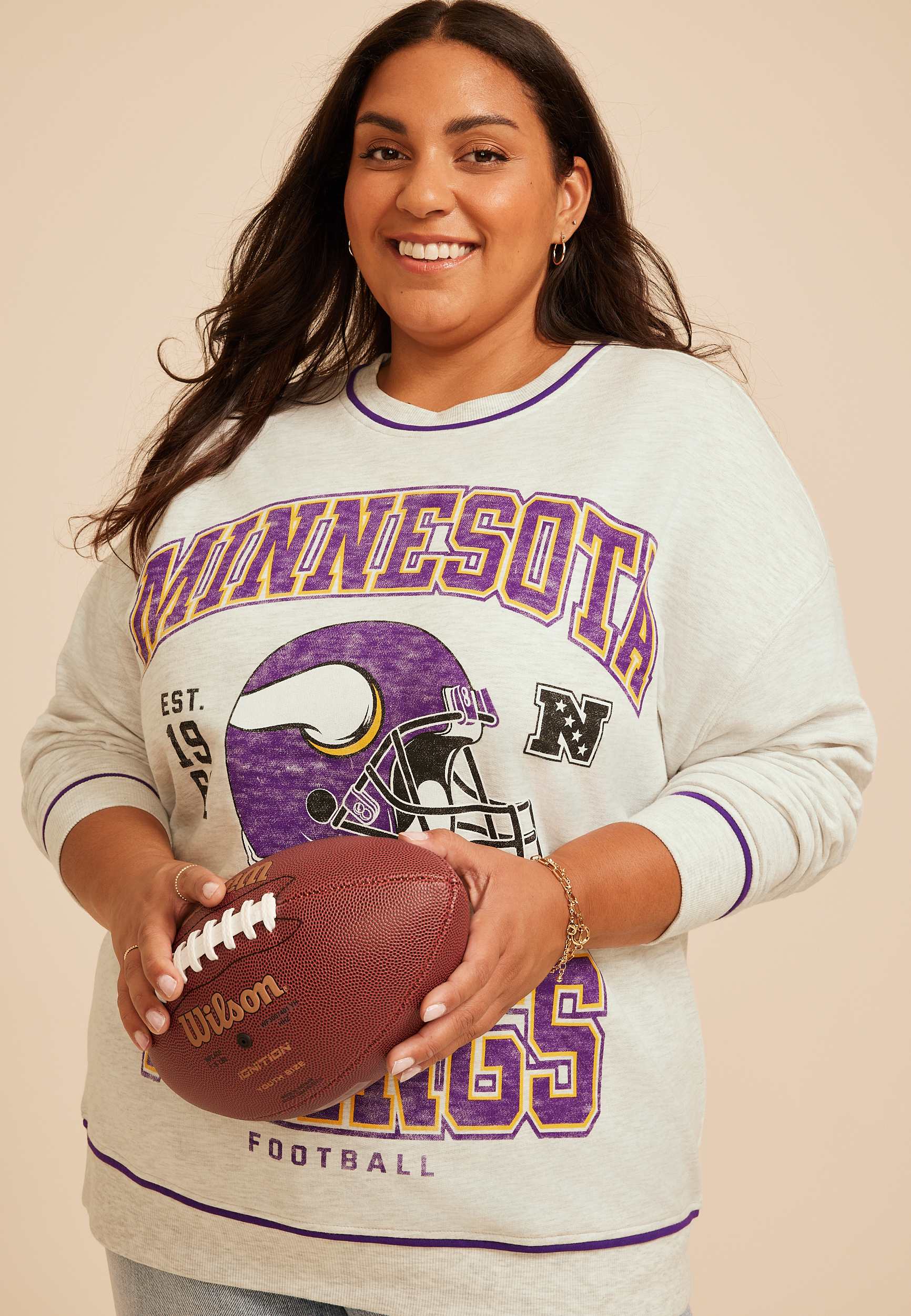 Plus Size NFL Crew Neck Sweatshirt