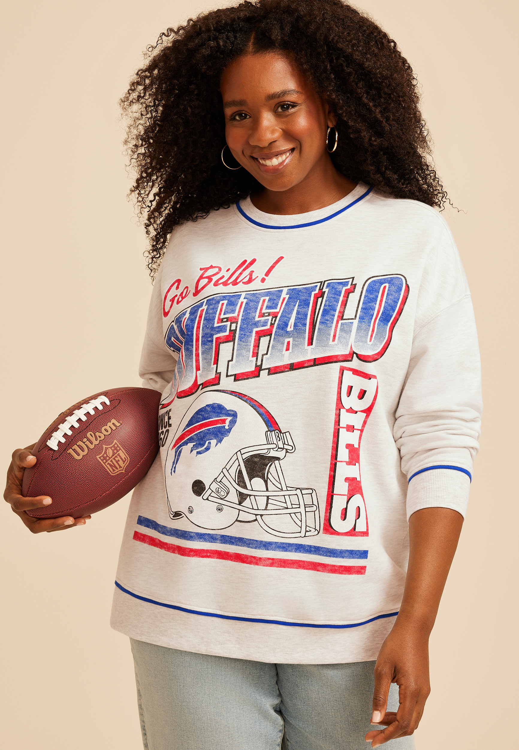 Plus Size NFL Crew Neck Sweatshirt