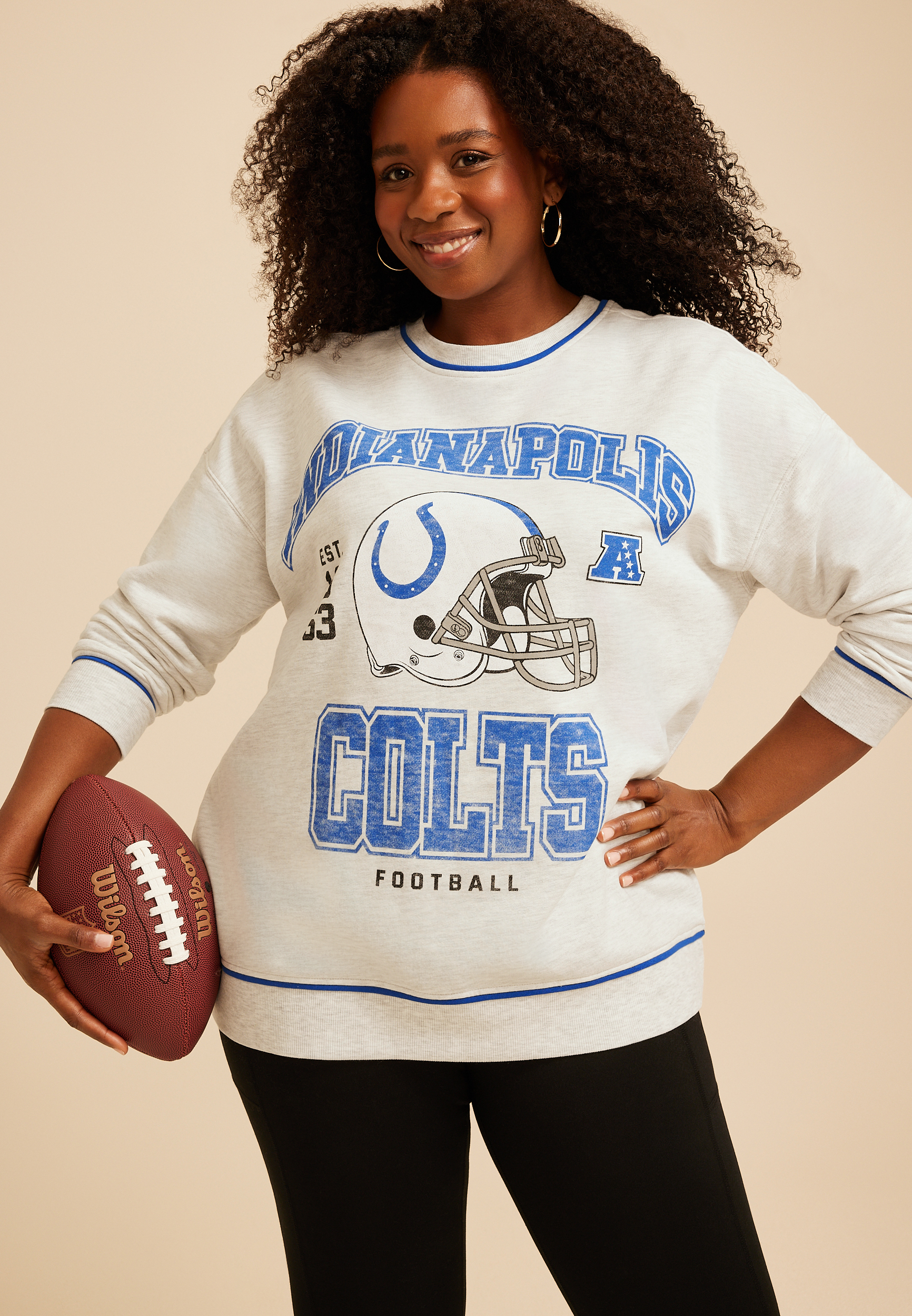 Plus Size NFL Crew Neck Sweatshirt